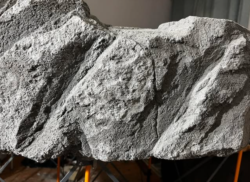 Hand-finished grey rock form crafted by RockCraft
